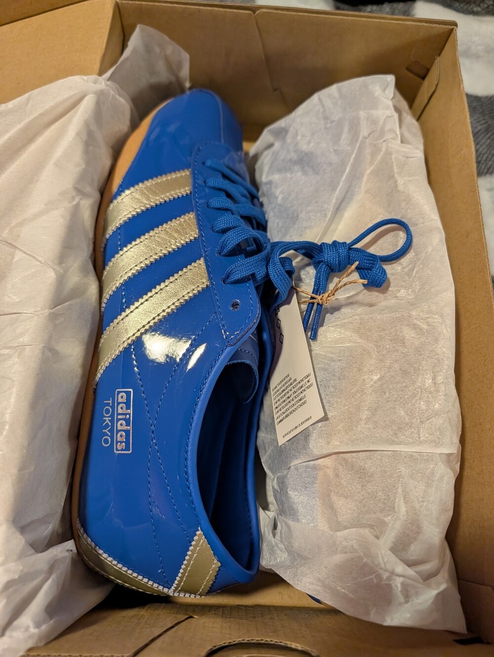 adidas Tokyo Royal Blue Patent Leather Women's 10.5 - Picture 6 of 8